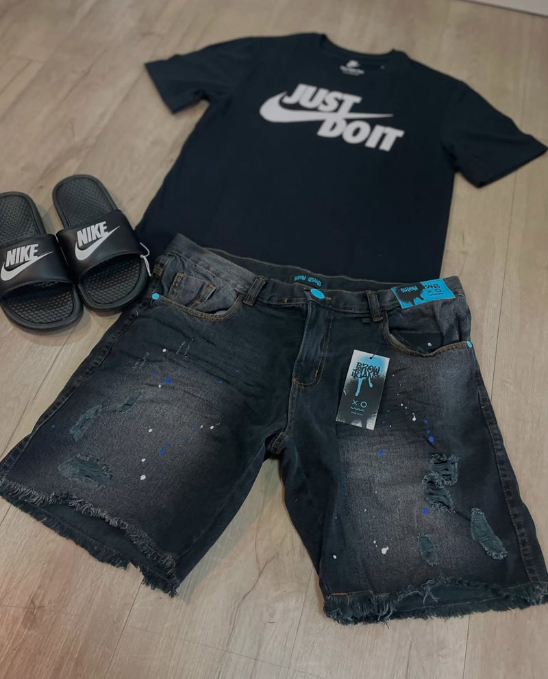 Camisa Nk + Bermuda Jogador + Slide Nike